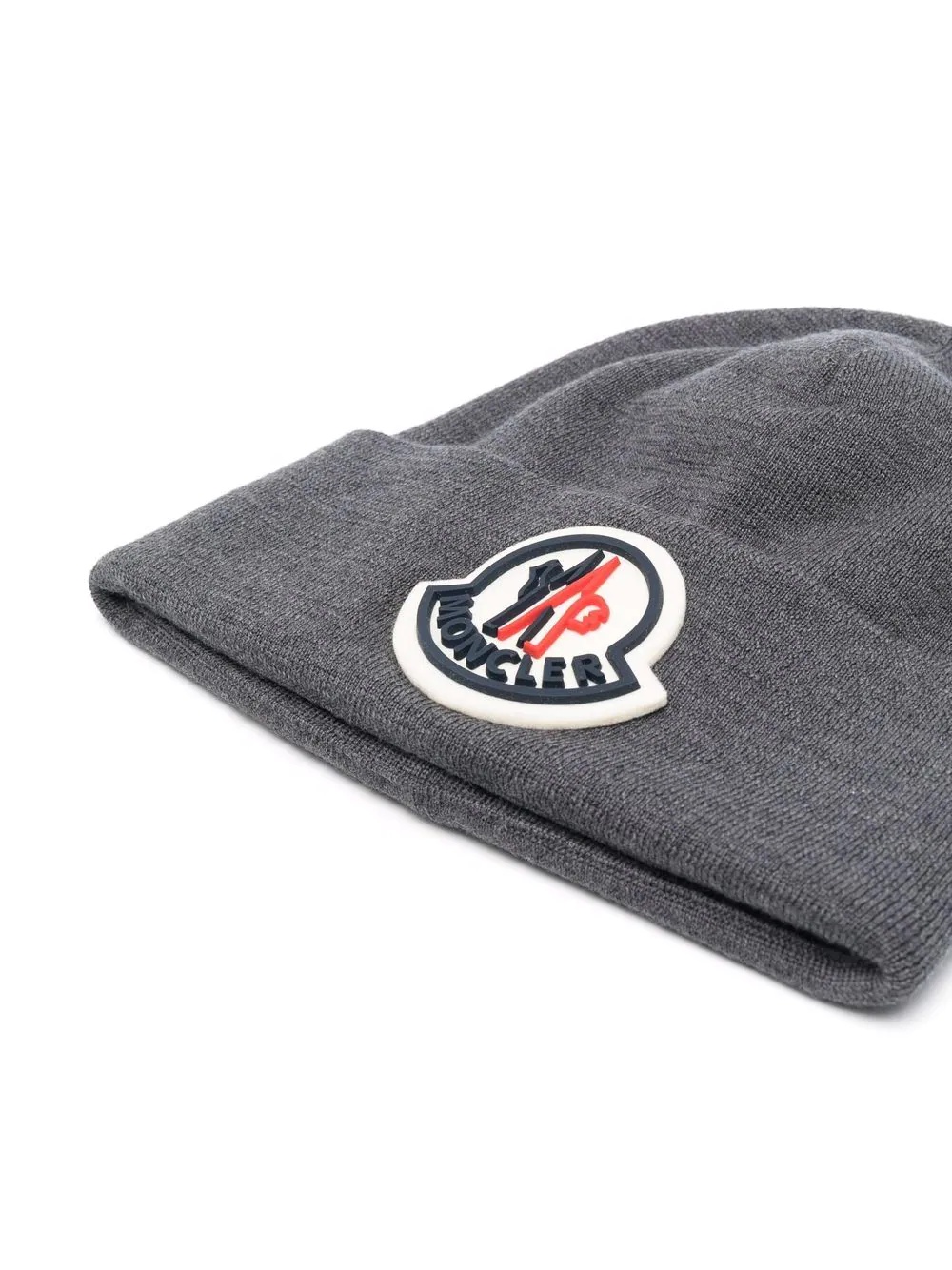 logo-patch wool beanie - 2