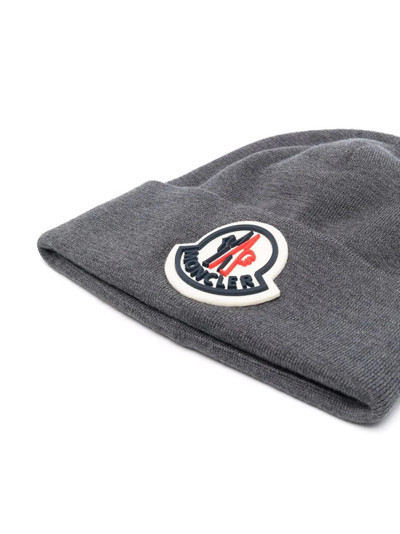 Moncler logo-patch wool beanie outlook