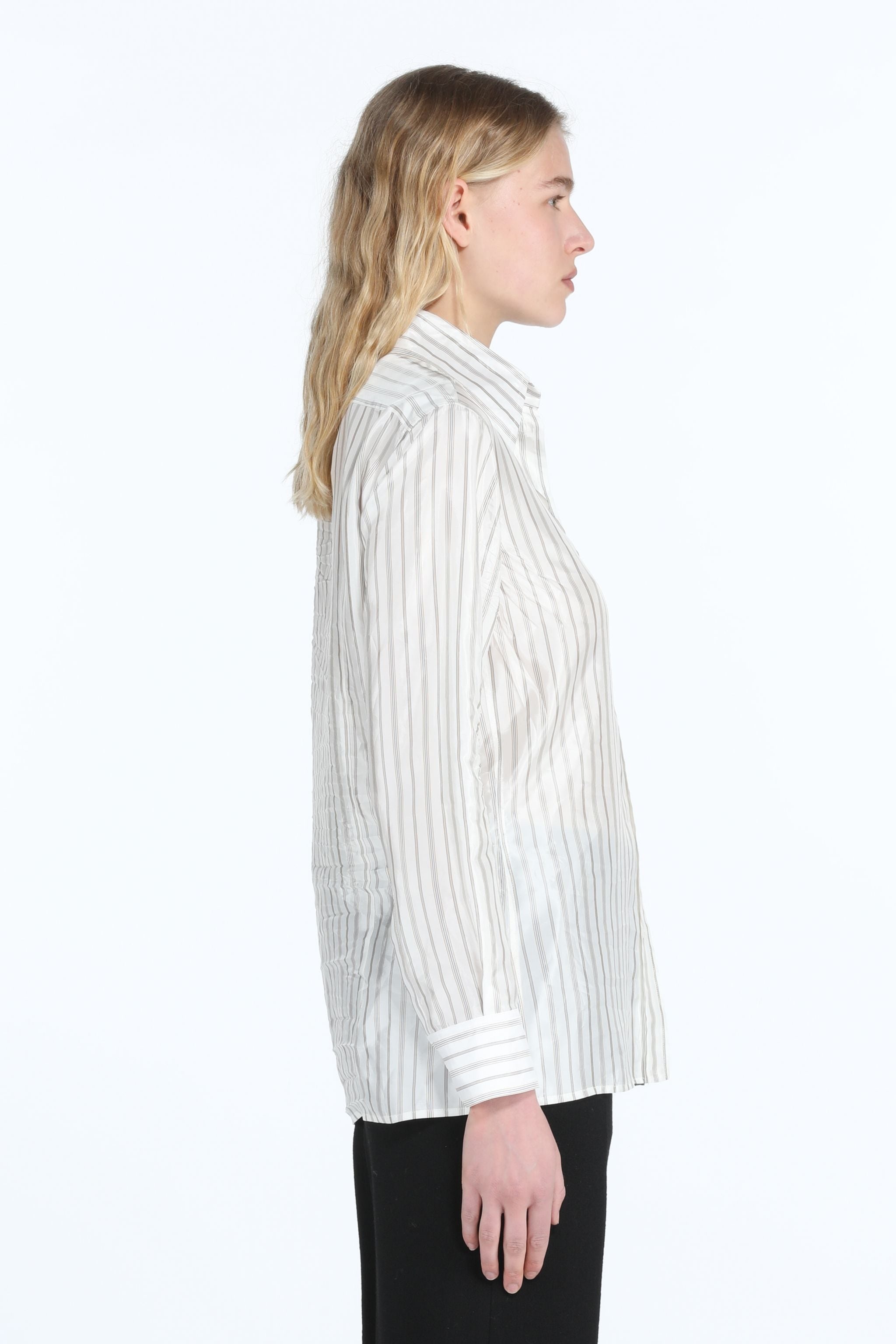 STRIPED SATIN SHIRT - 3