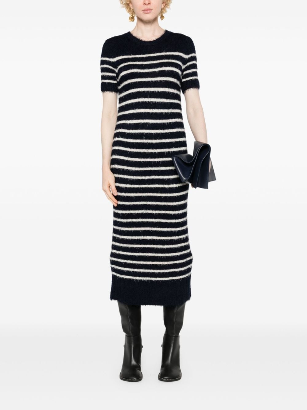 stripe-pattern knitted tube dress - 2