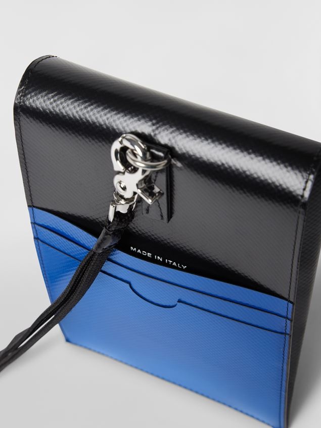 BI-COLOURED BLACK AND BLUE PVC MOBILE CASE - 5