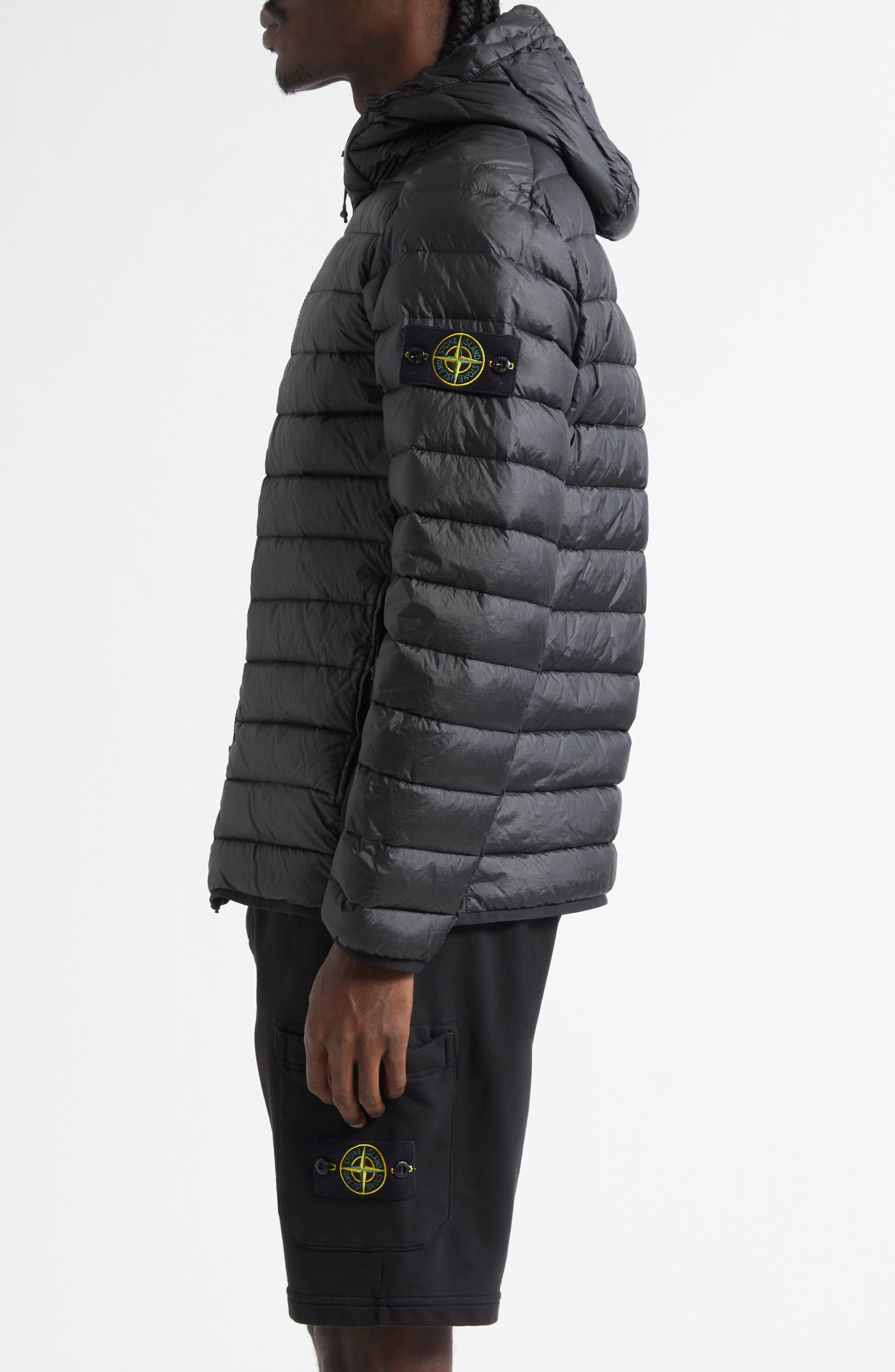Stone Island Hooded Down Puffer Jacket in Black at Nordstrom - 3
