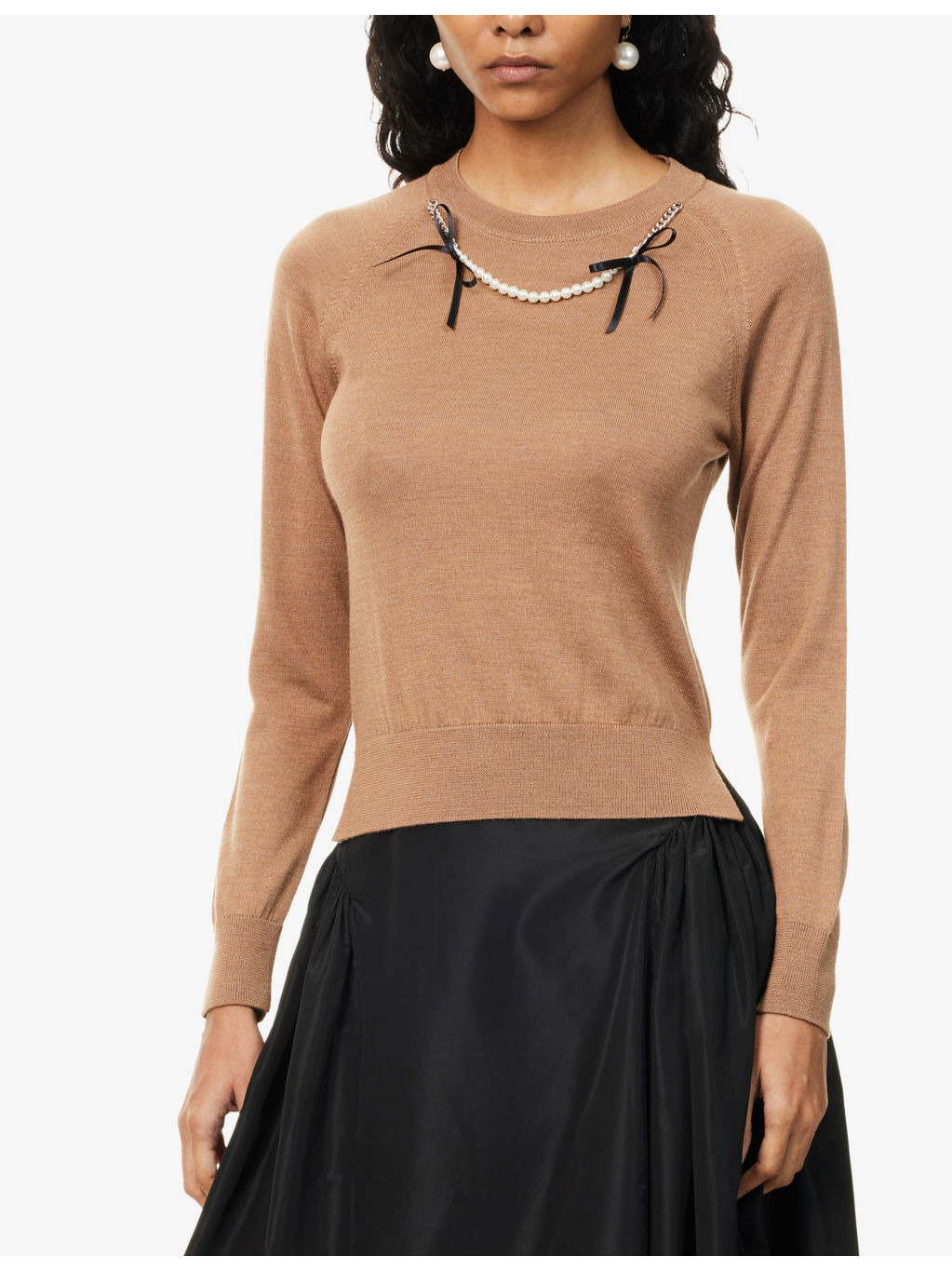 Embellished Round-Neck Wool And Silk Jumper - 3