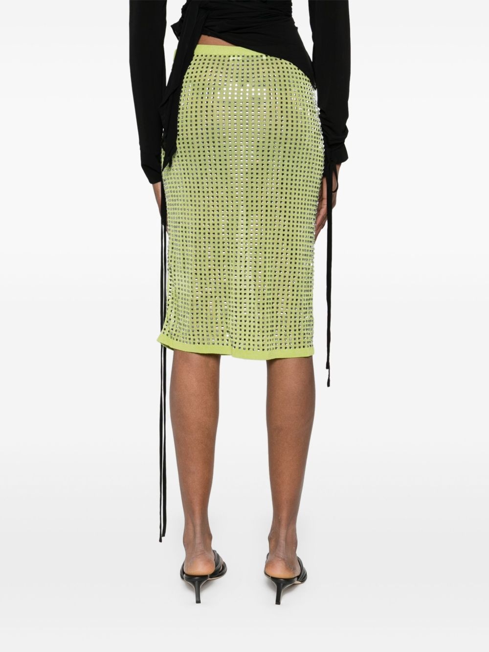 crystal-embellished midi skirt - 4