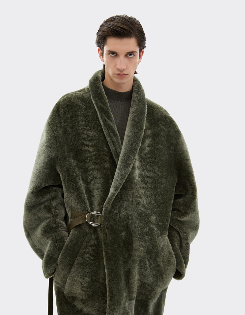 Shearling coat with astrakhan effect 5