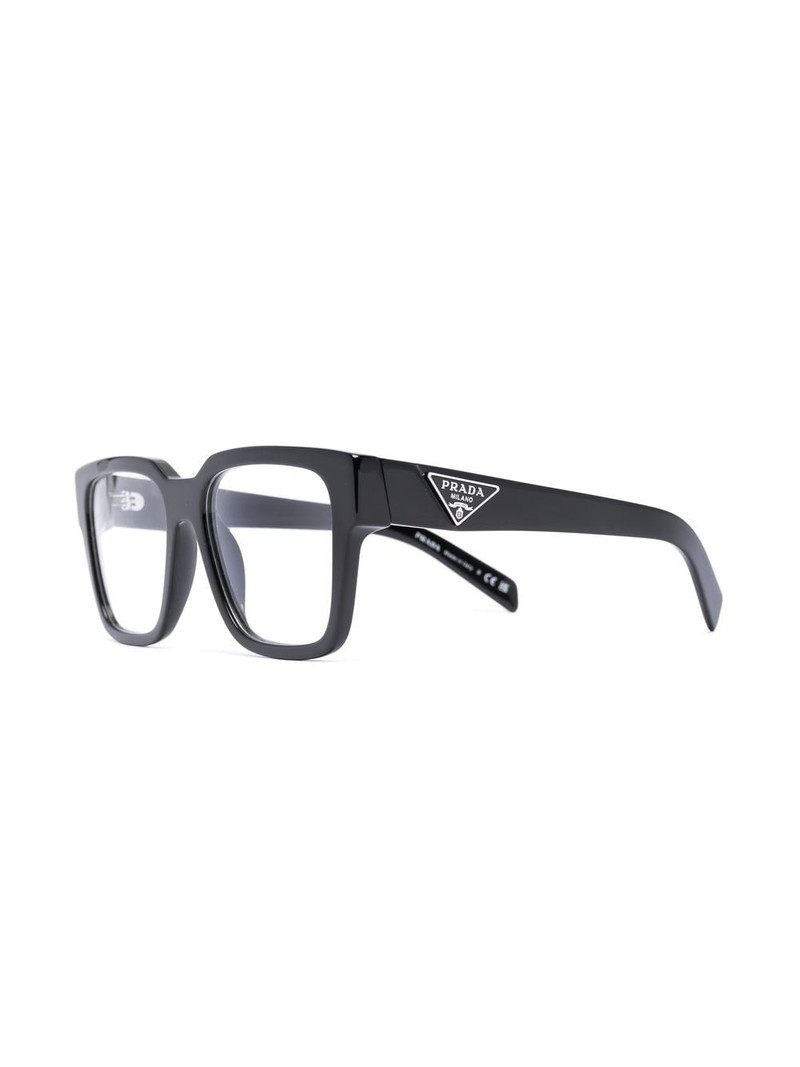 Prada triangle-logo plaque square-frame glasses outlook
