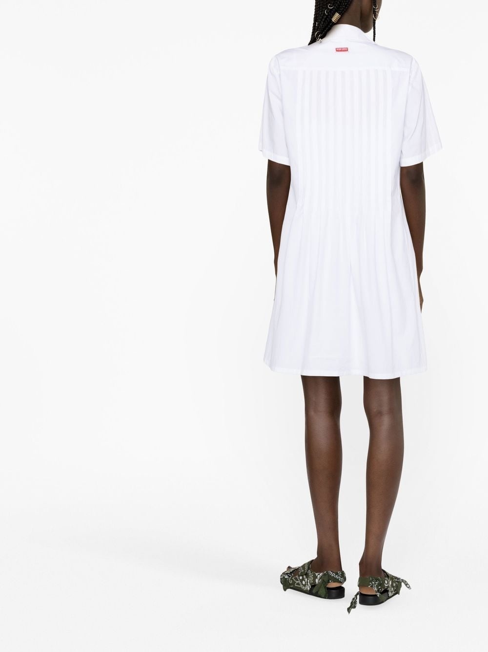 pintuck short-sleeve dress - 3