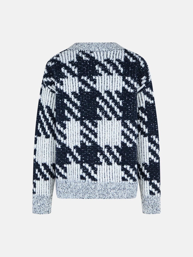 Dries Van Noten WHITE and NAVY 'MACAO' WOOL AND ALPACA SWEATER outlook