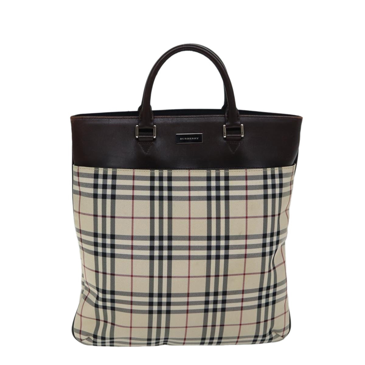 Burberry Nova Check Hand Bag Canvas Beige - 13