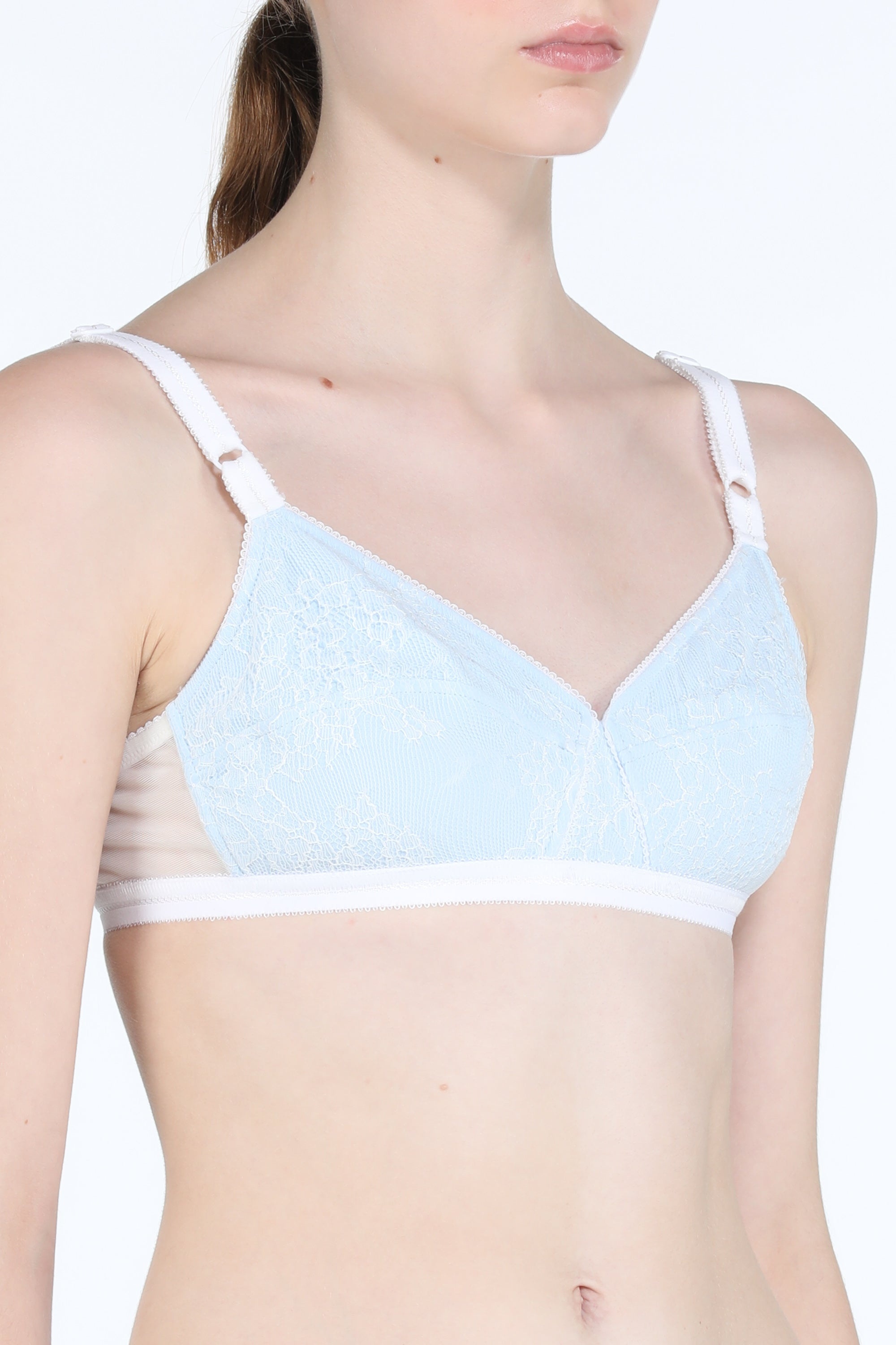 FLORAL-LACE TRIANGLE BRA - 5