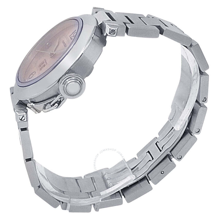 Pre-owned Cartier Pasha C Big Date Automatic Pink Dial Ladies Watch W31058M7 - 2
