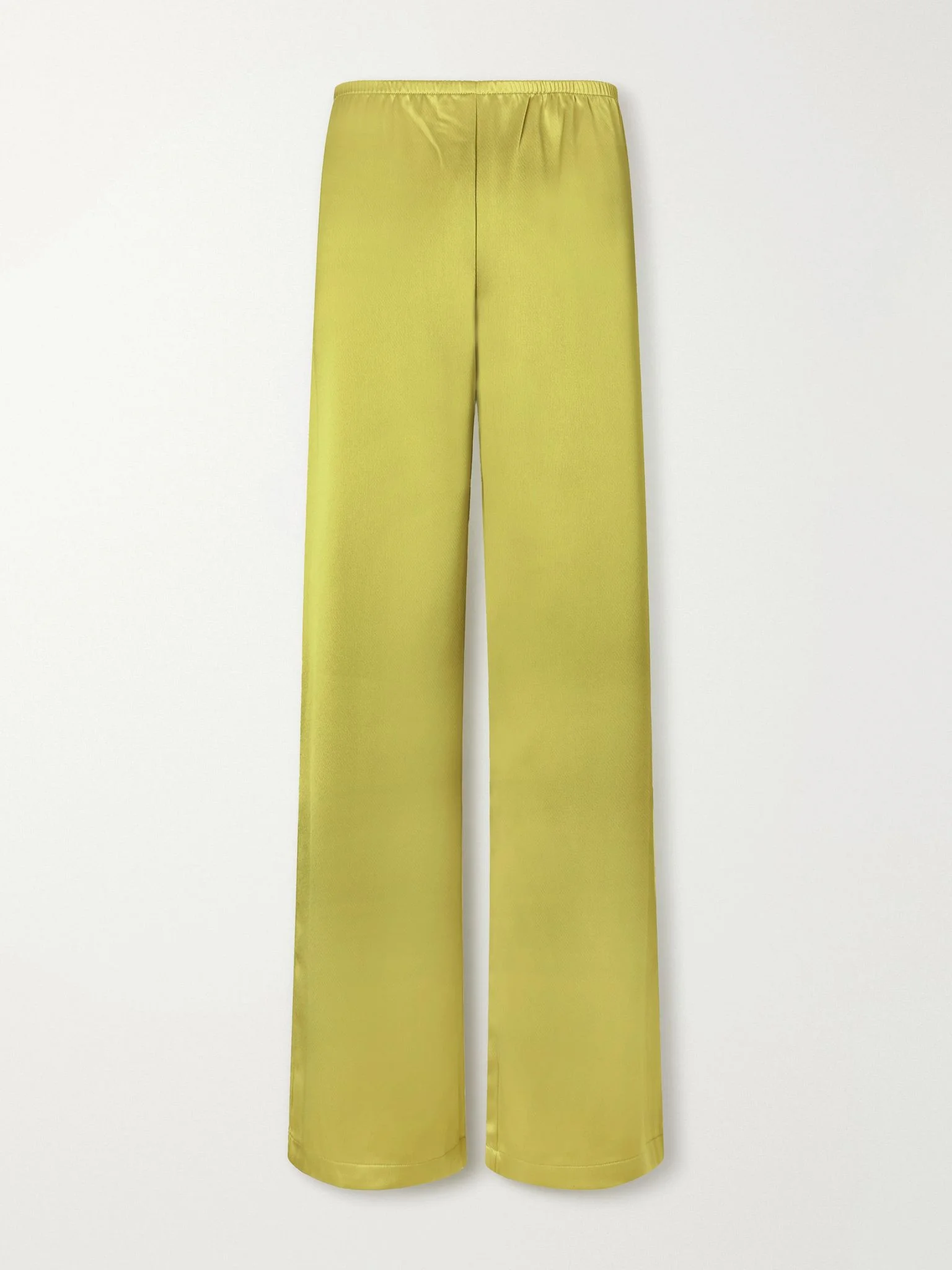 Barb satin wide-leg pants Bright green - 1