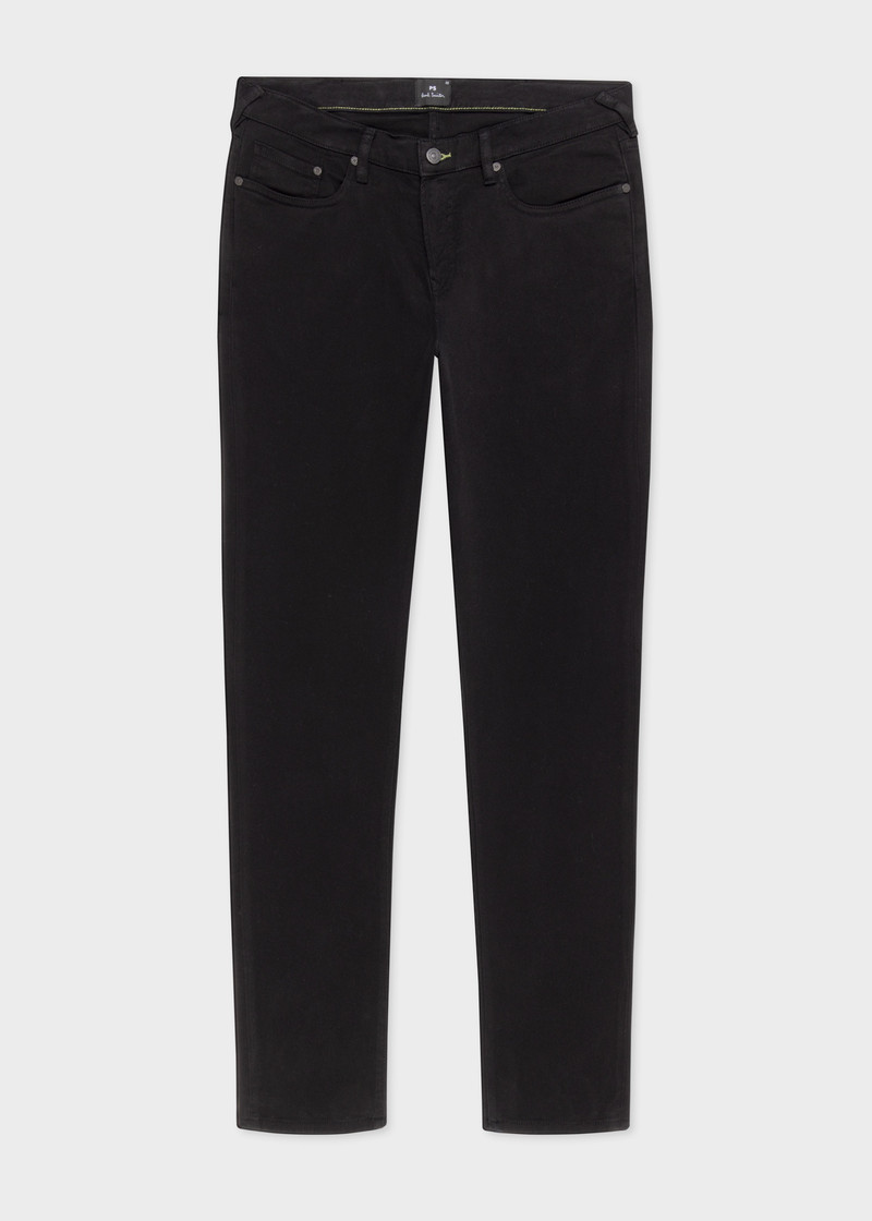 Tapered-Fit Black Garment-Dye Jeans 1
