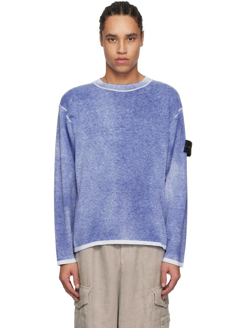 Blue Raw Hand Light Organic Cotton Sweater 1