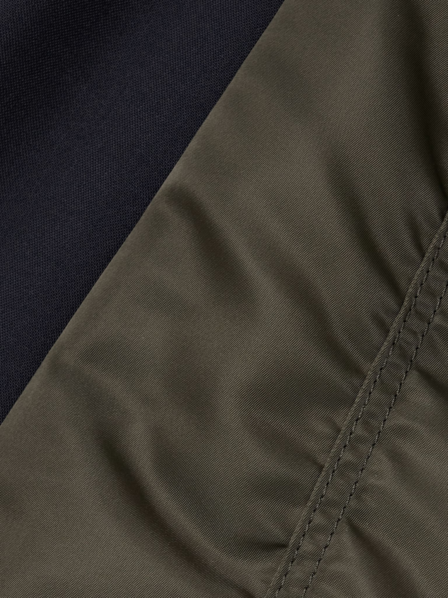 Paneled cotton and shell shirt Midnight blue - 5