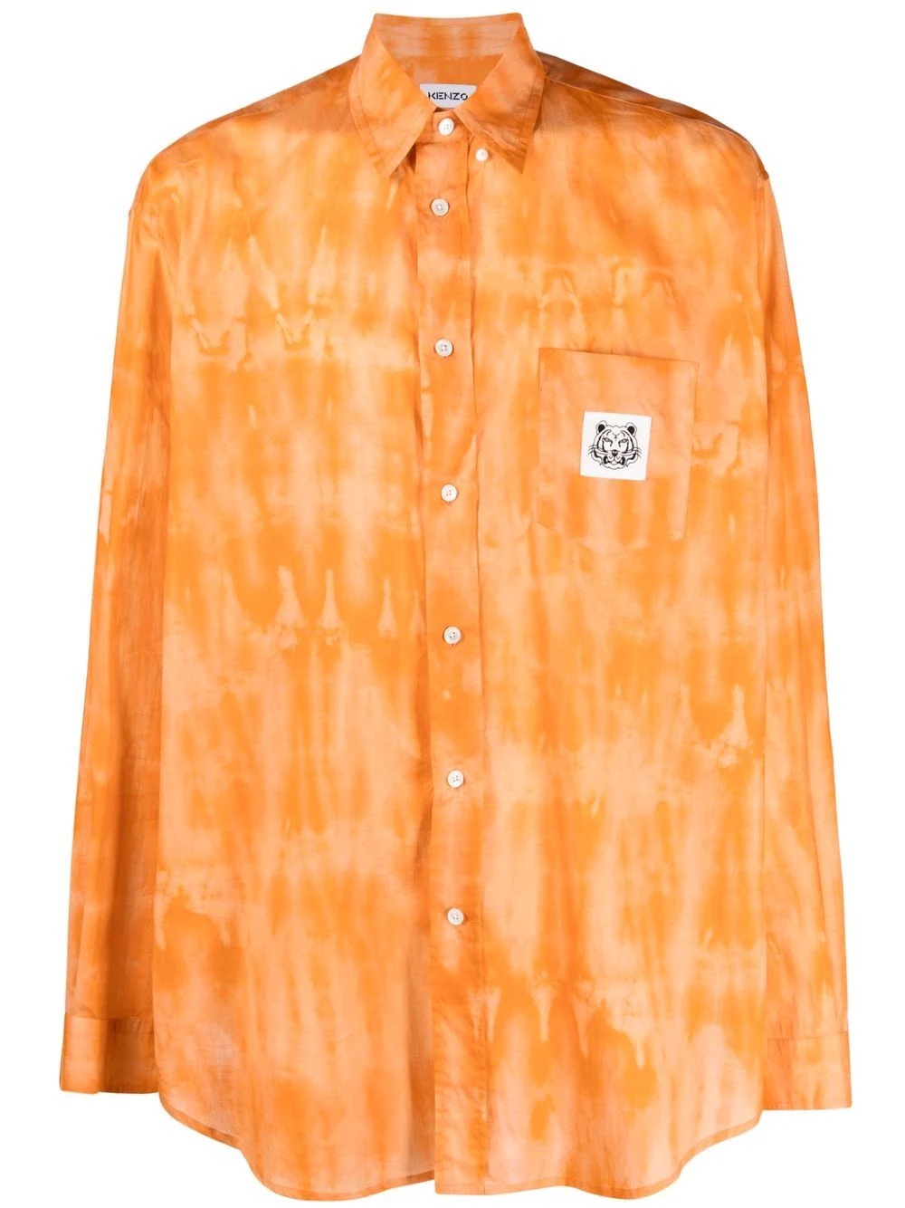 tiger patch tie-dye shirt - 1