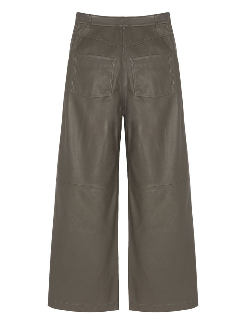 Yves Salomon leather wide-leg trousers outlook