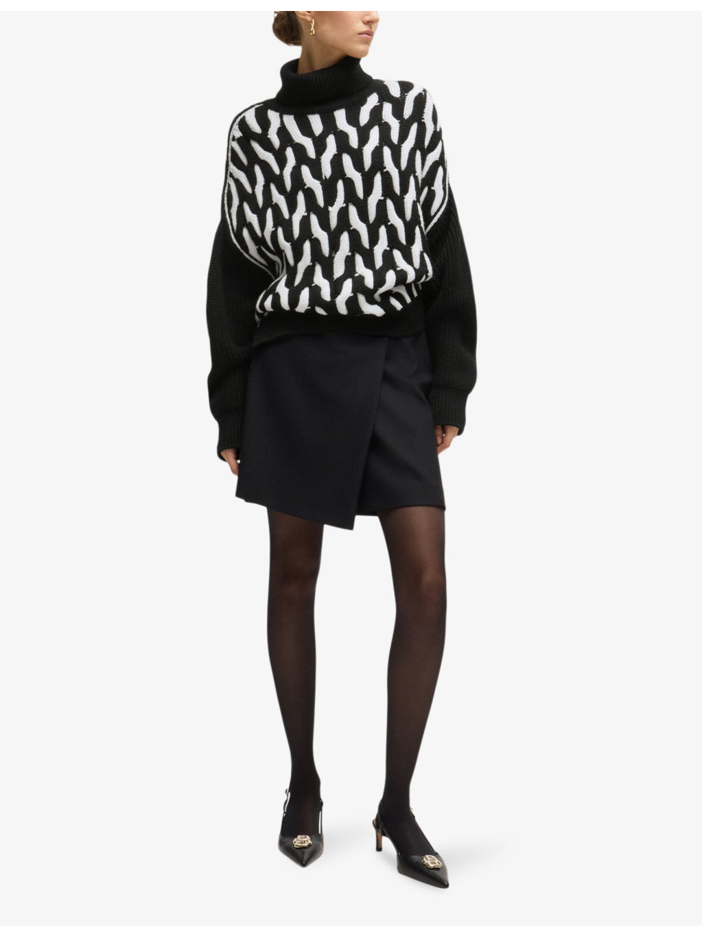 Turtleneck dropped-shoulder wool jumper - 2