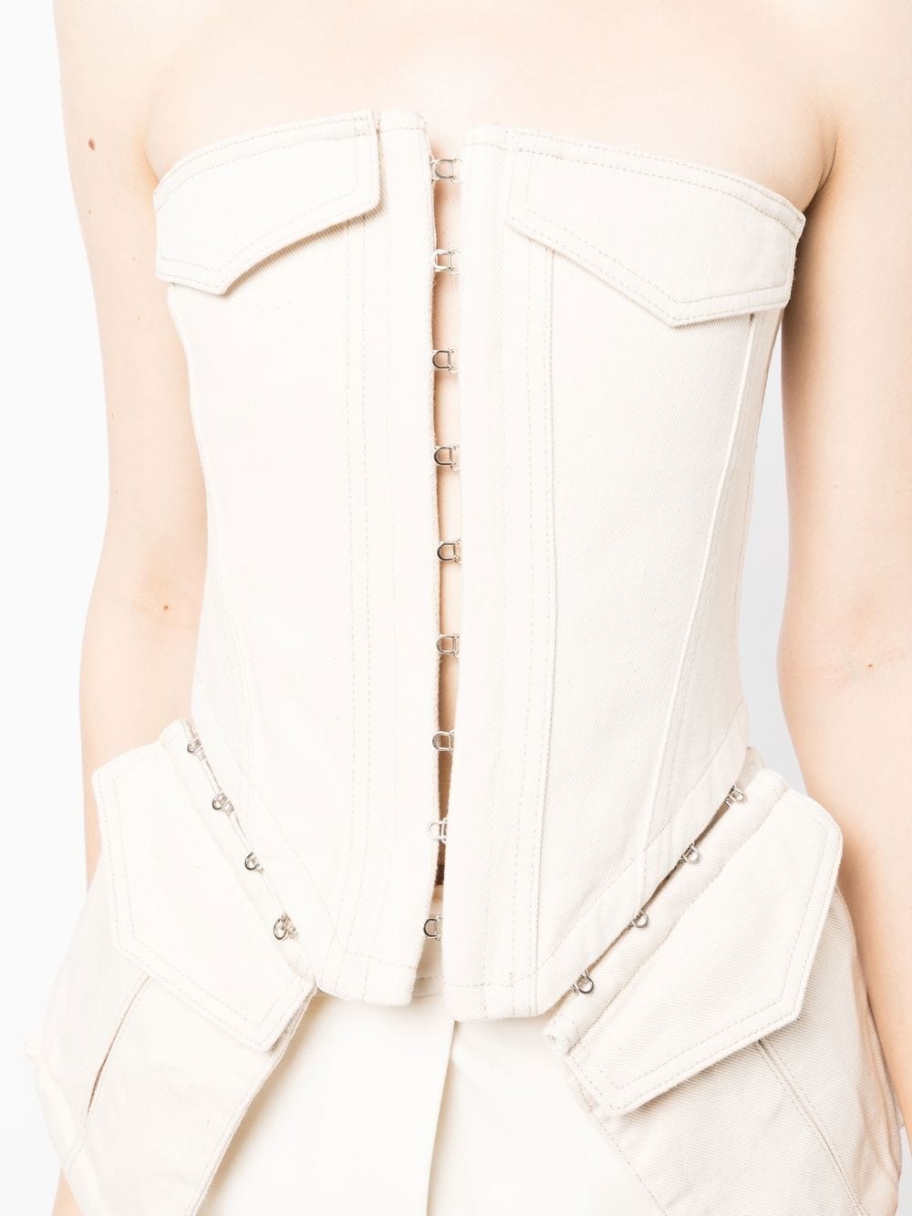 pocket denim corset - 5