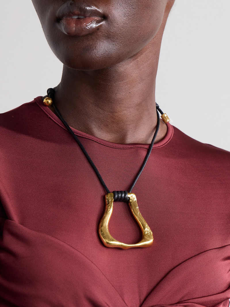 ALIGHIERI The Link Of Wanderlust Recycled Gold-plated Cord Necklace outlook