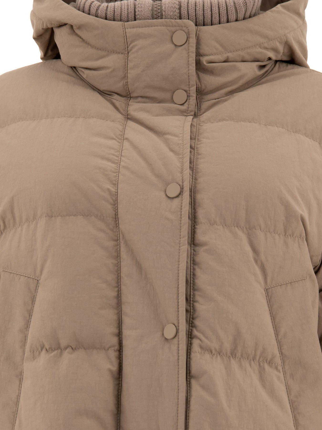 Down Jacket In Technical Cotton Jackets Beige - 3