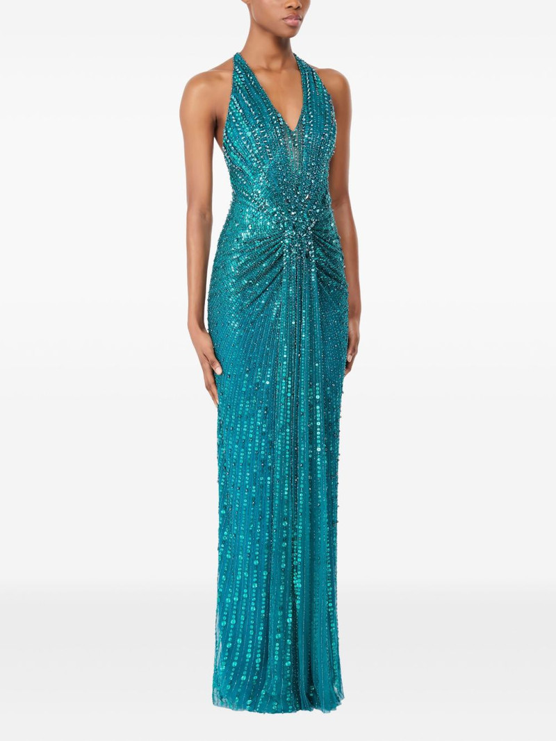 JENNY PACKHAM Lana embellished halterneck maxi dress outlook