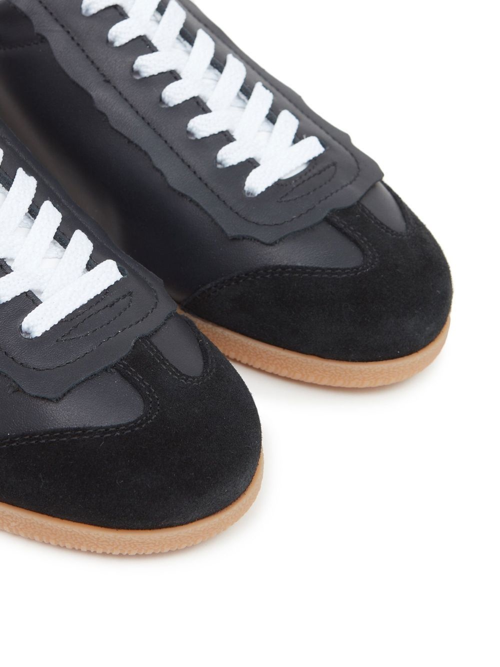 low-top leather sneakers - 4