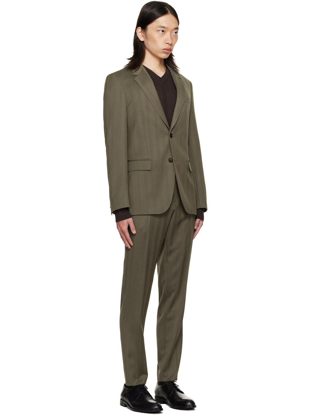 Green Slim-Fit Two-Piece Suit - 2