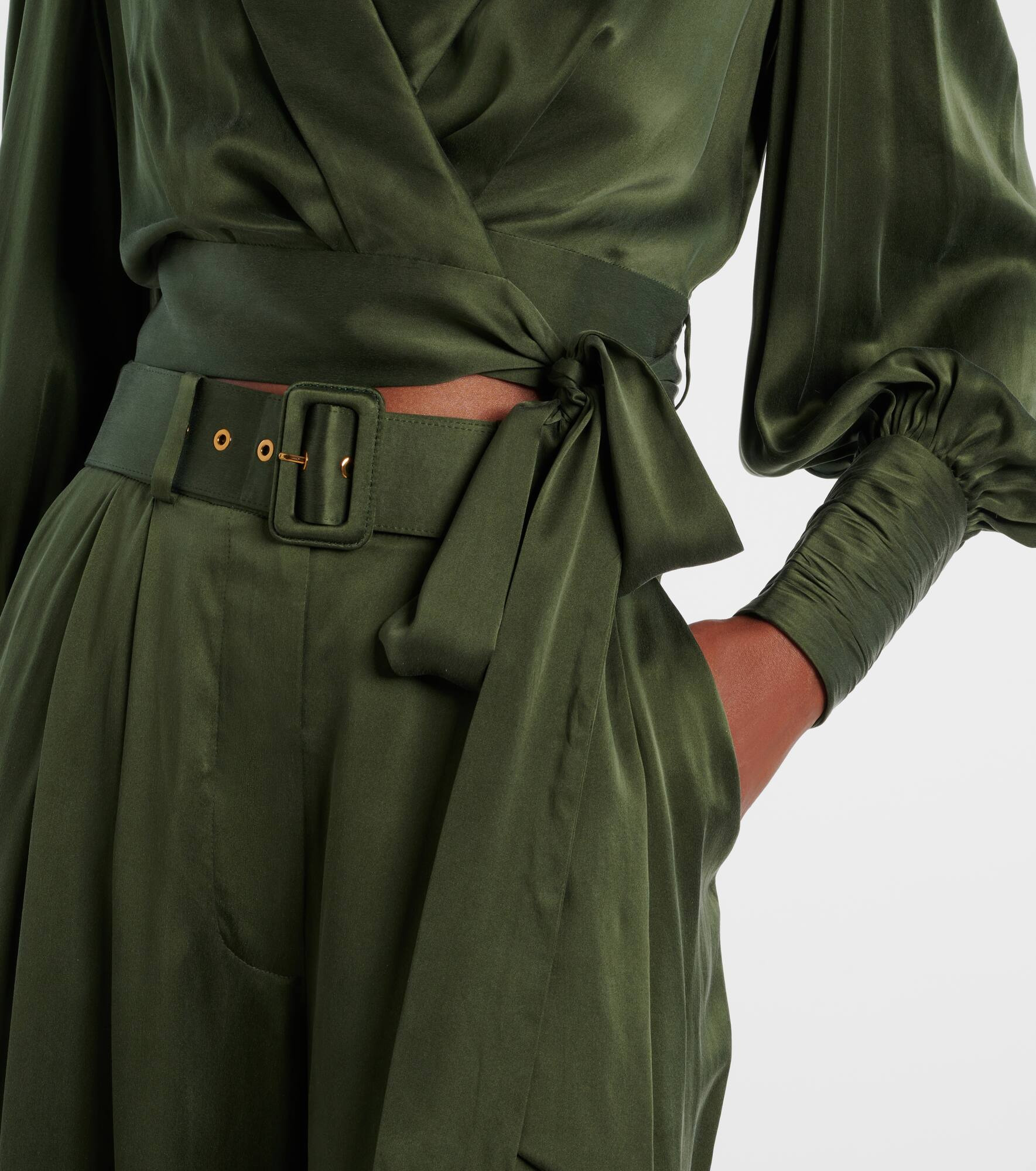 Silk satin wrap top - 5