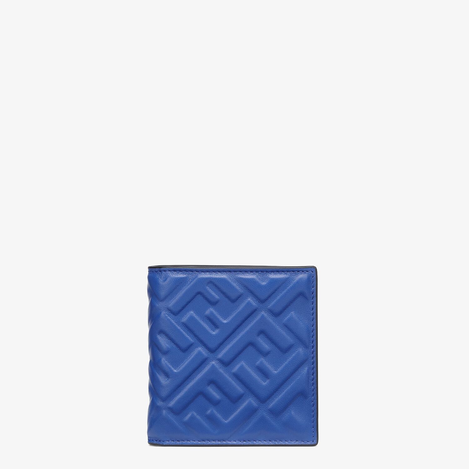 Bi-fold wallet in blue nappa leather - 1