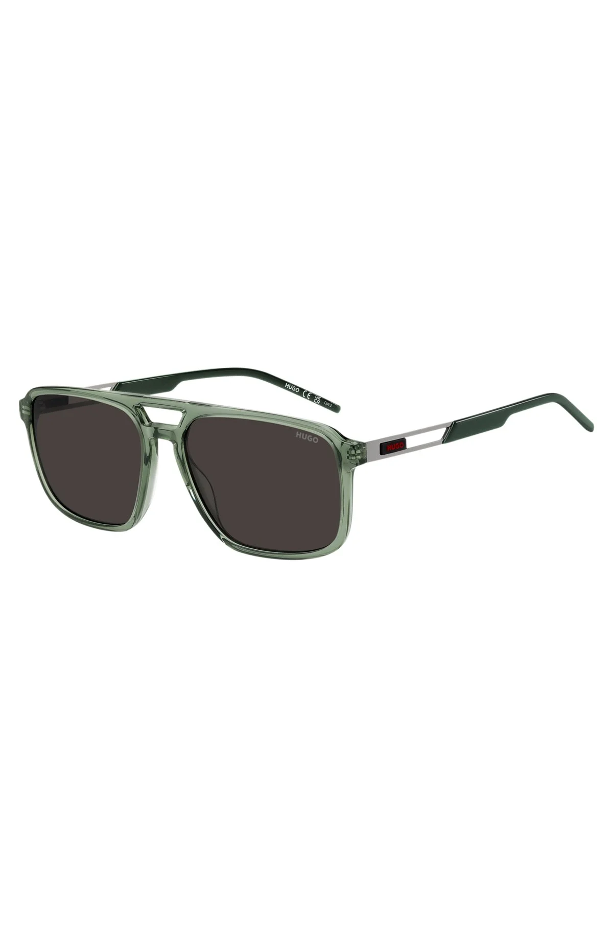 GREEN-ACETATE SUNGLASSES WITH CUT-OUT TEMPLES - 1