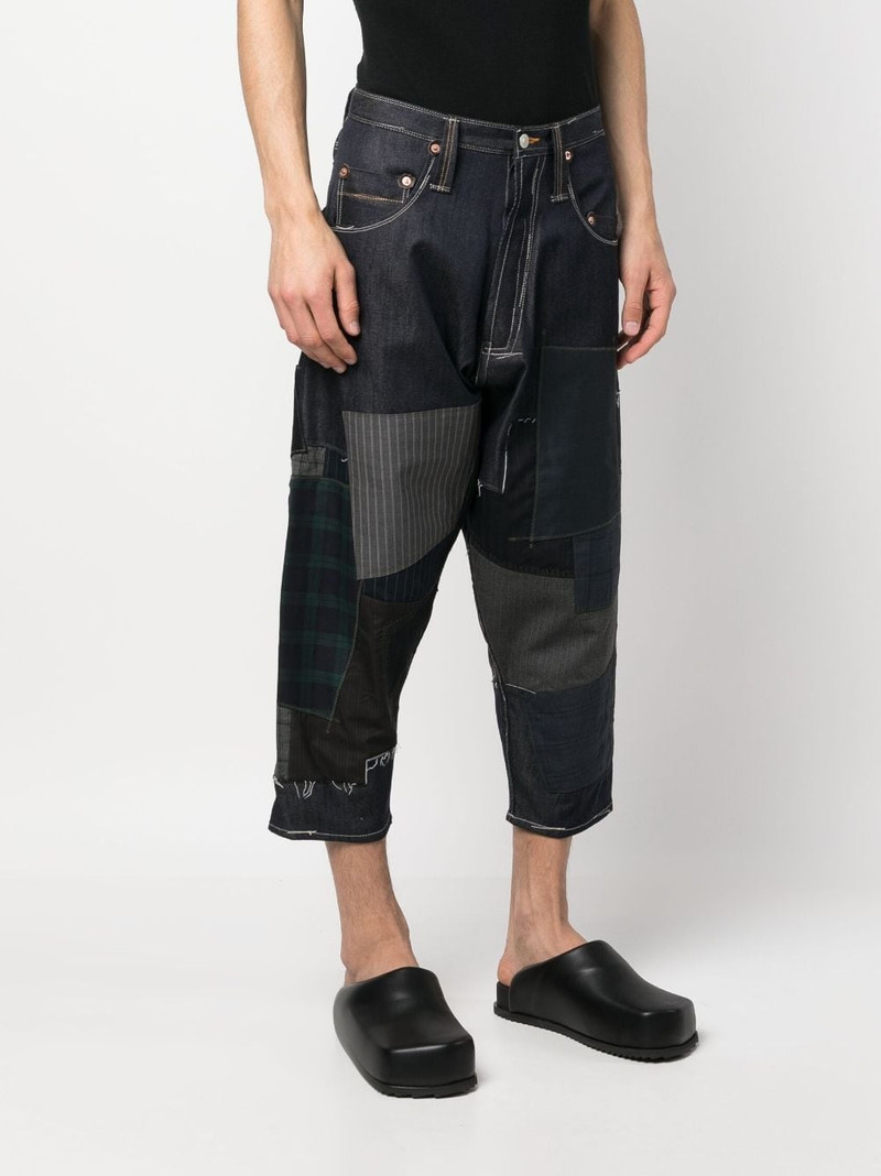 patchwork-design cropped trousers 3