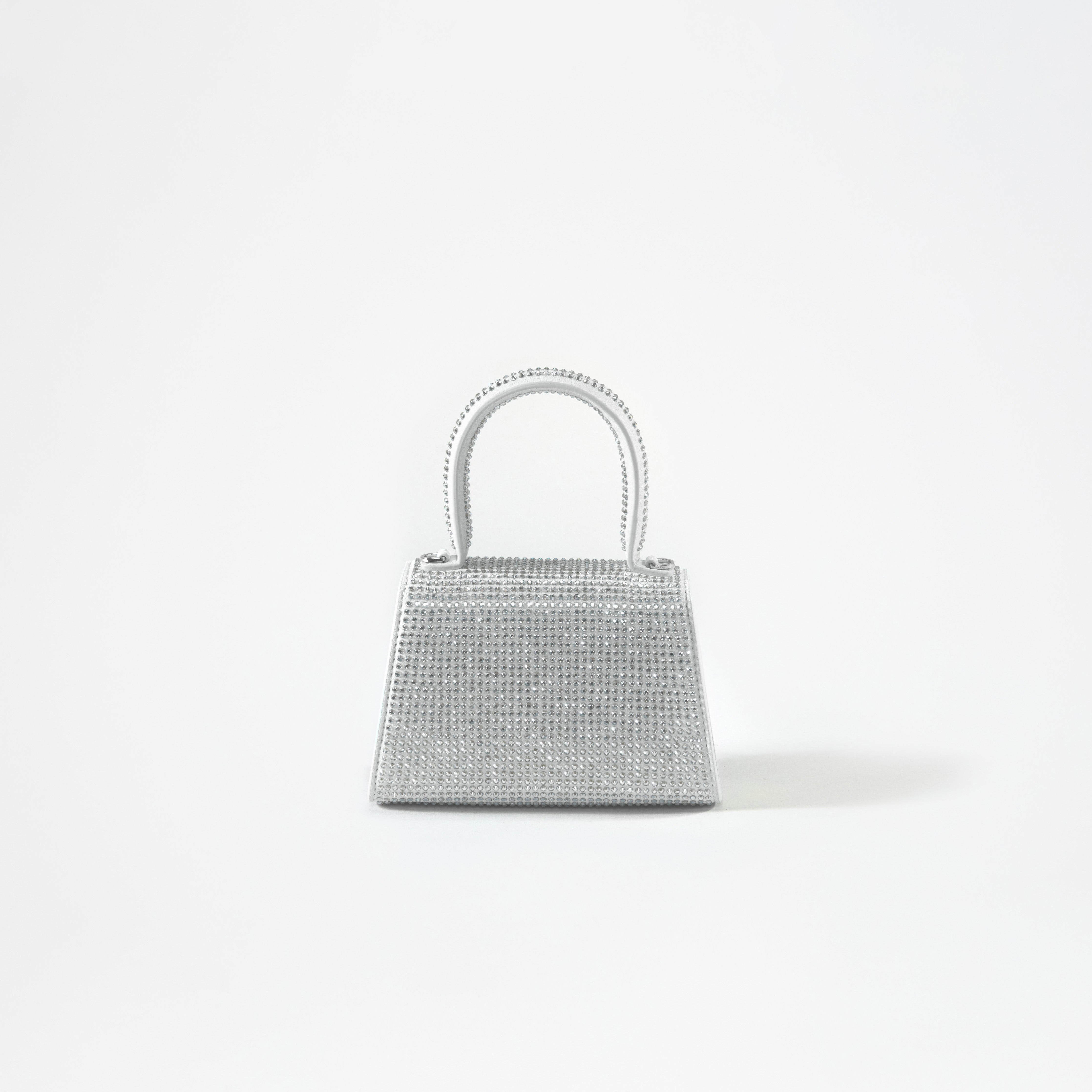 Silver Rhinestone Bow Micro Bag - 3