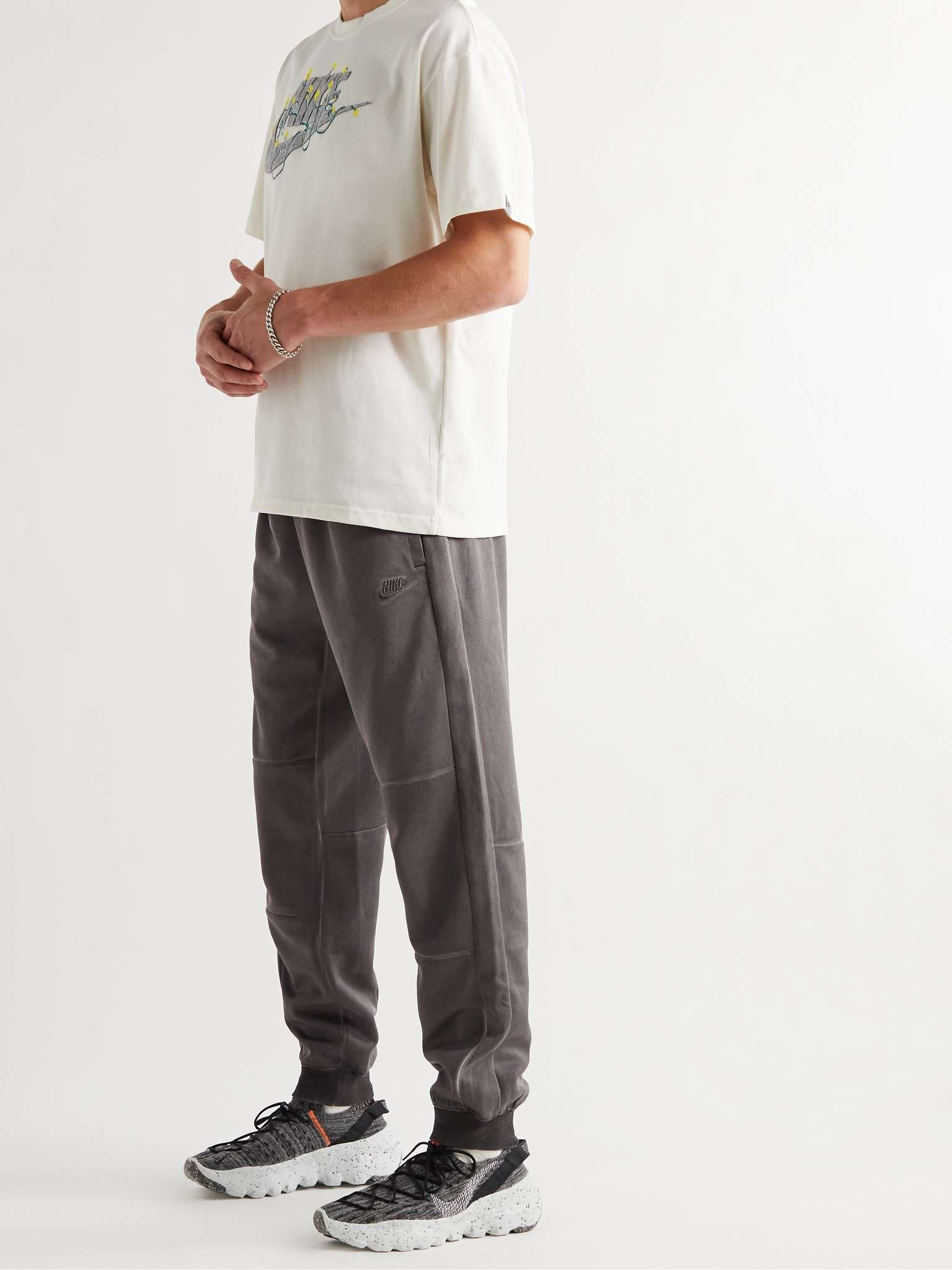 Tapered Logo-Embroidered Panelled Recycled Jersey Sweatpants - 2