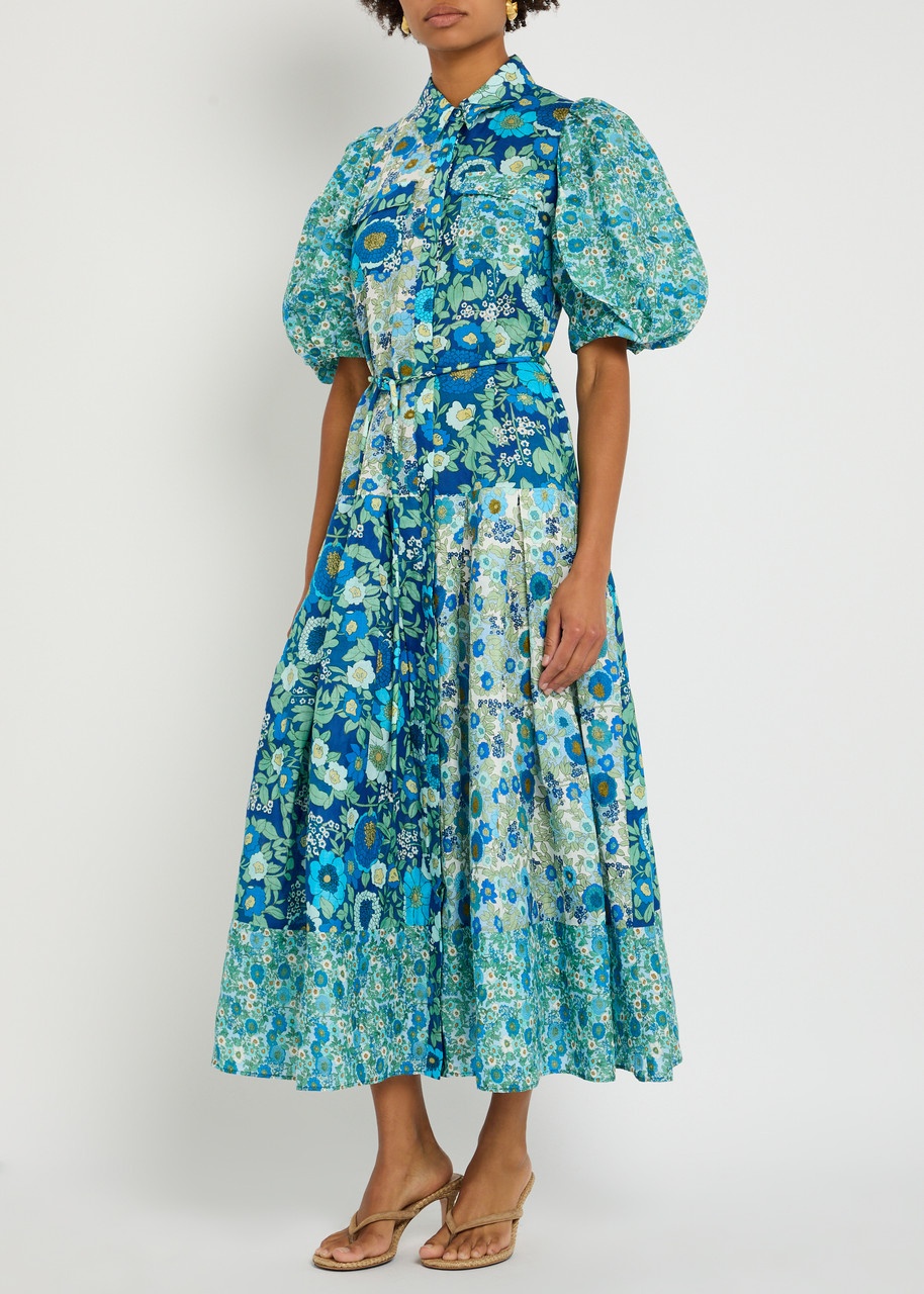 Alemais Sacha Floral Ramie Midi Shirt Dress - 2