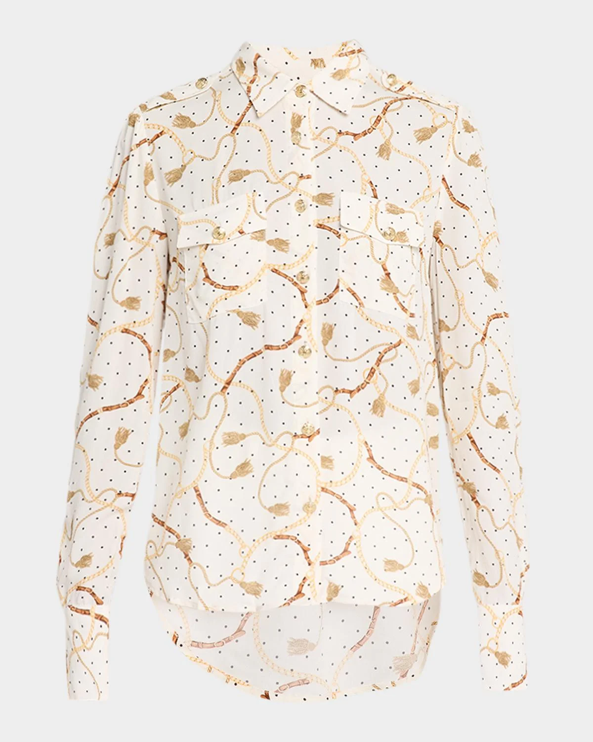 Allure Chain-Print Button-Front Shirt - 1