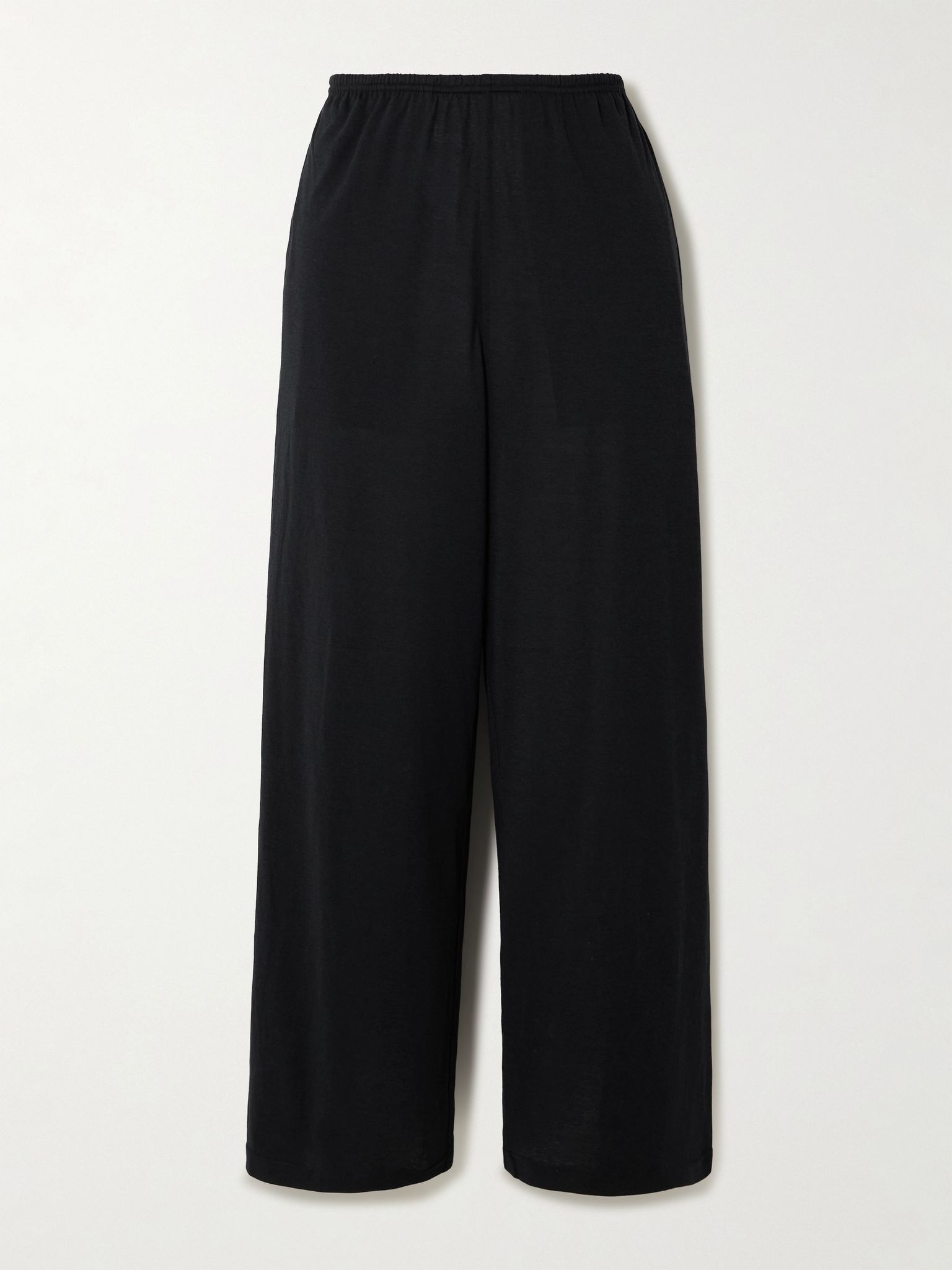 Silk and organic cotton-blend jersey pants Black - 1