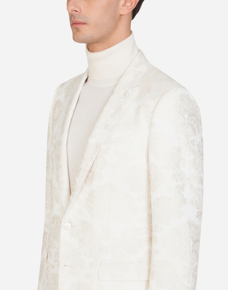 Floral jacquard Martini-fit suit - 4