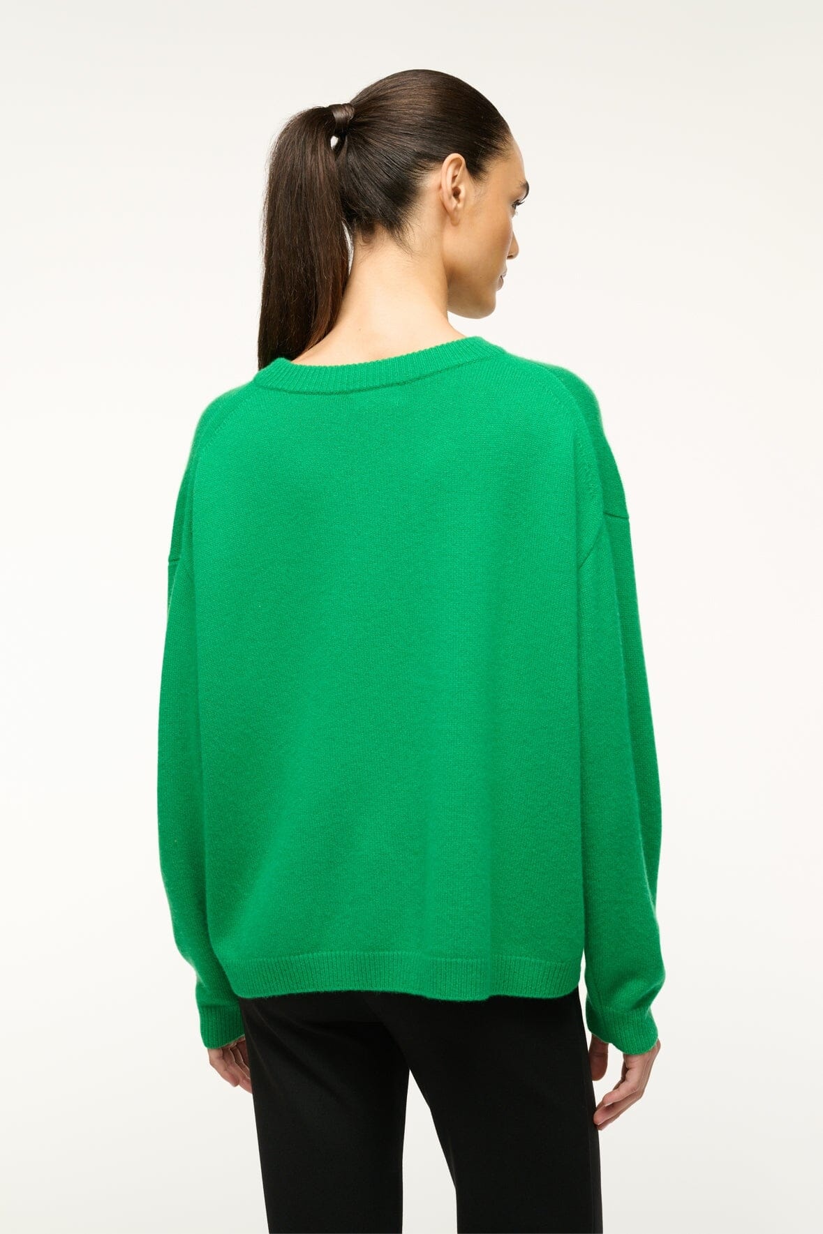 STAUD SERRANO CASHMERE RELAXED CREW CLOVER - 4