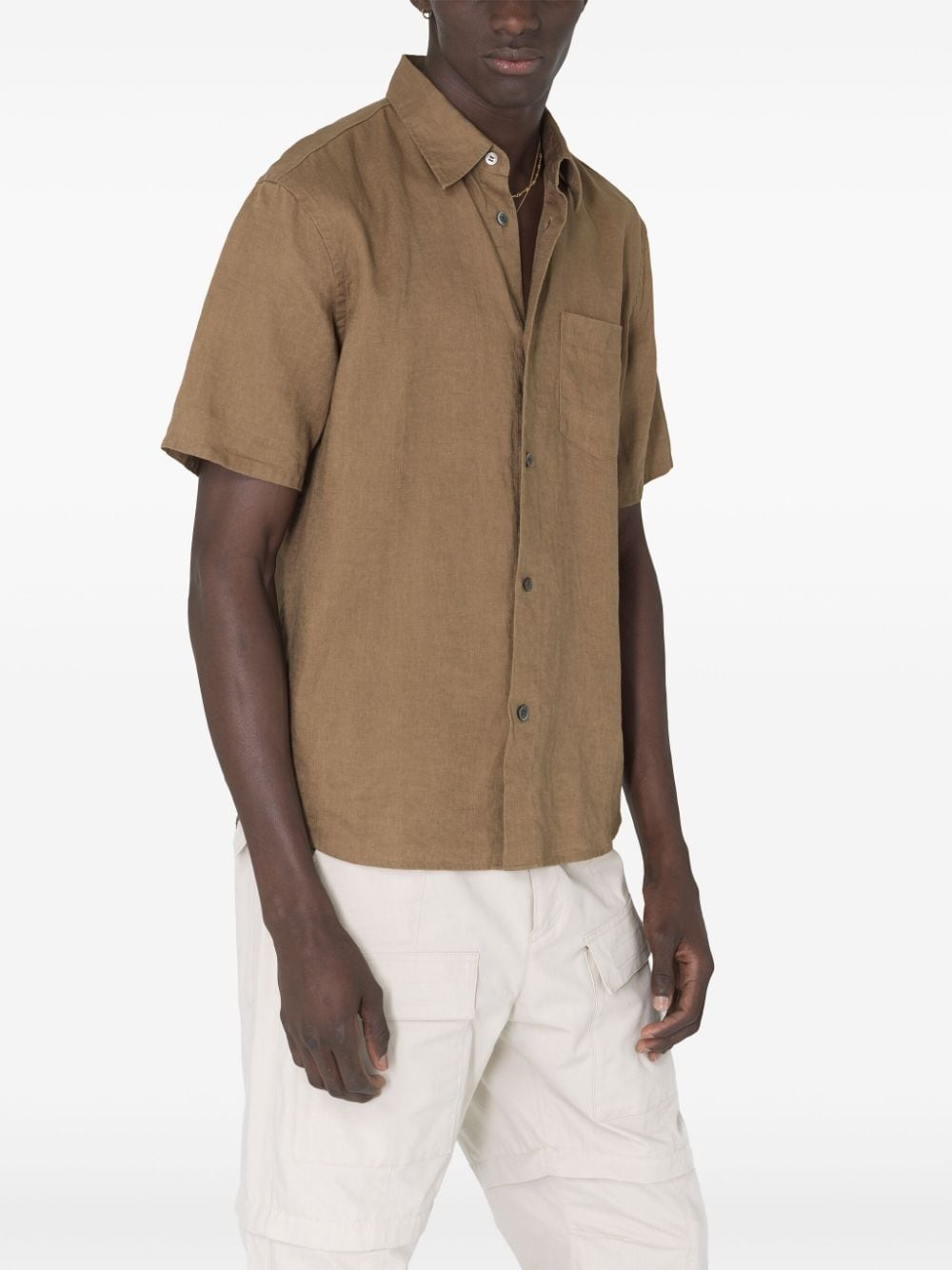 short-sleeve linen shirt - 5