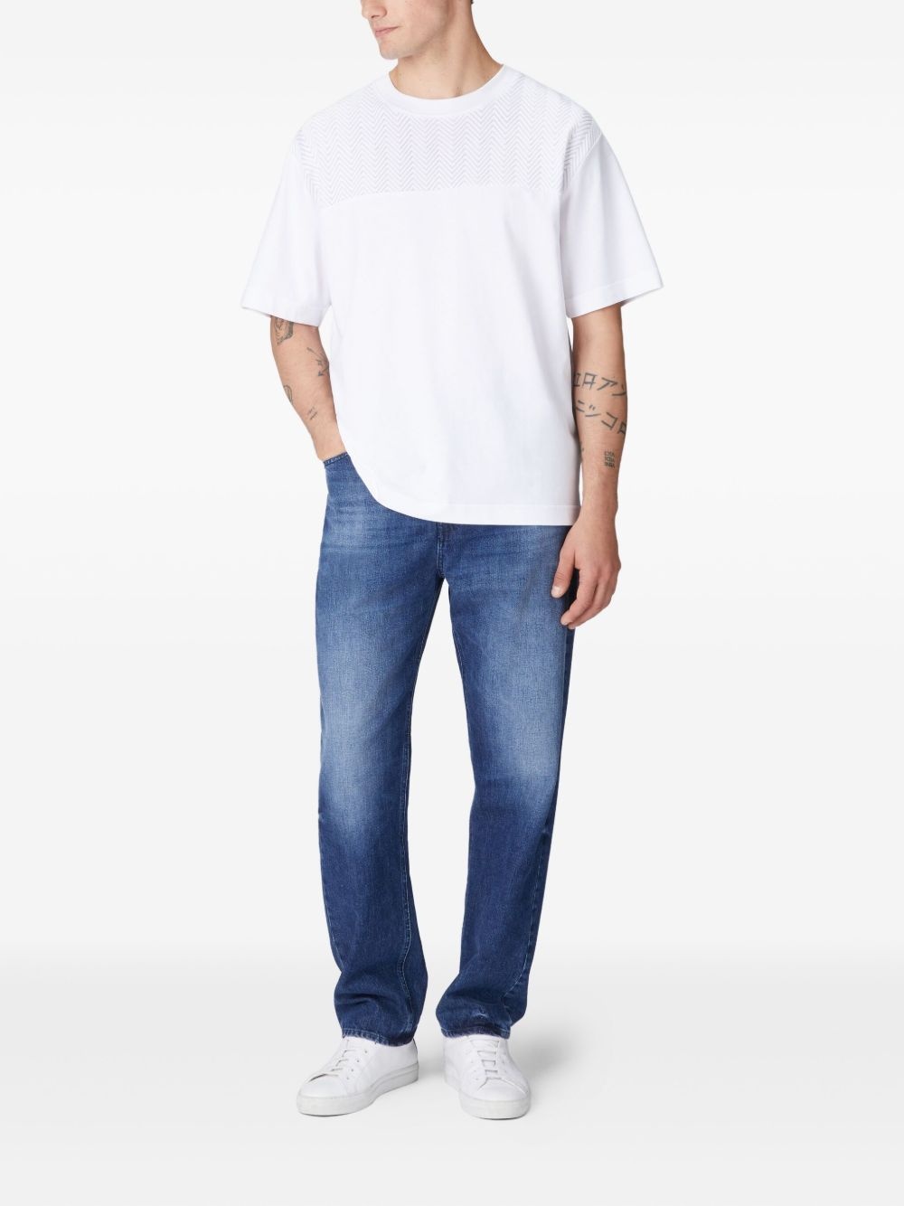 panelled cotton T-shirt - 2