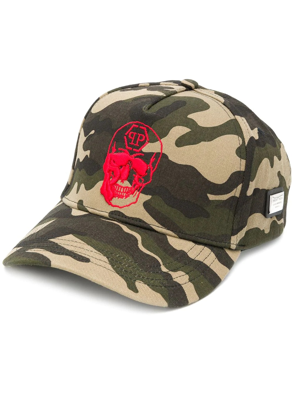 camouflage print skull baseball cap - 1