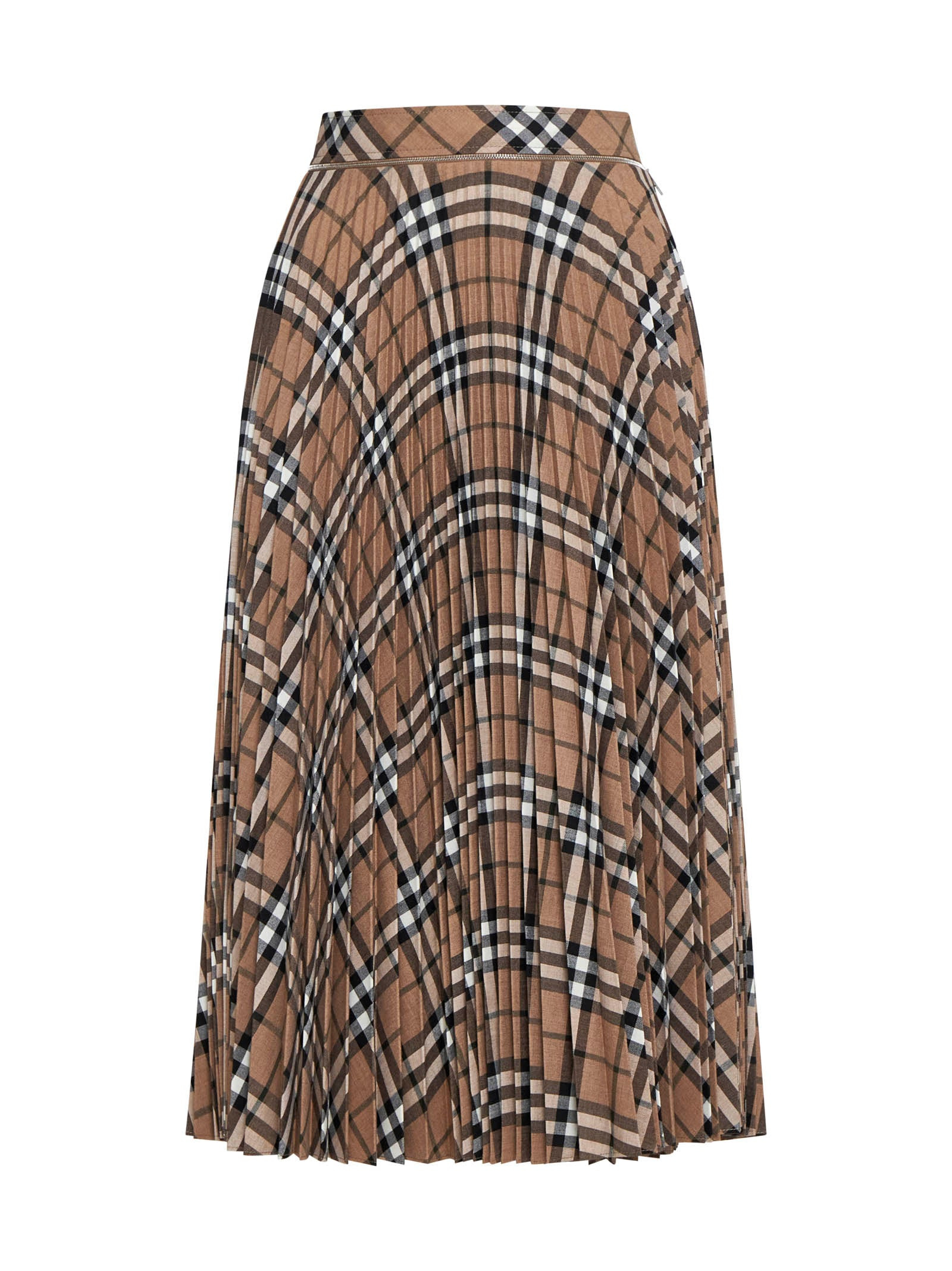 Linden Check wool blend pleated skirt - 1