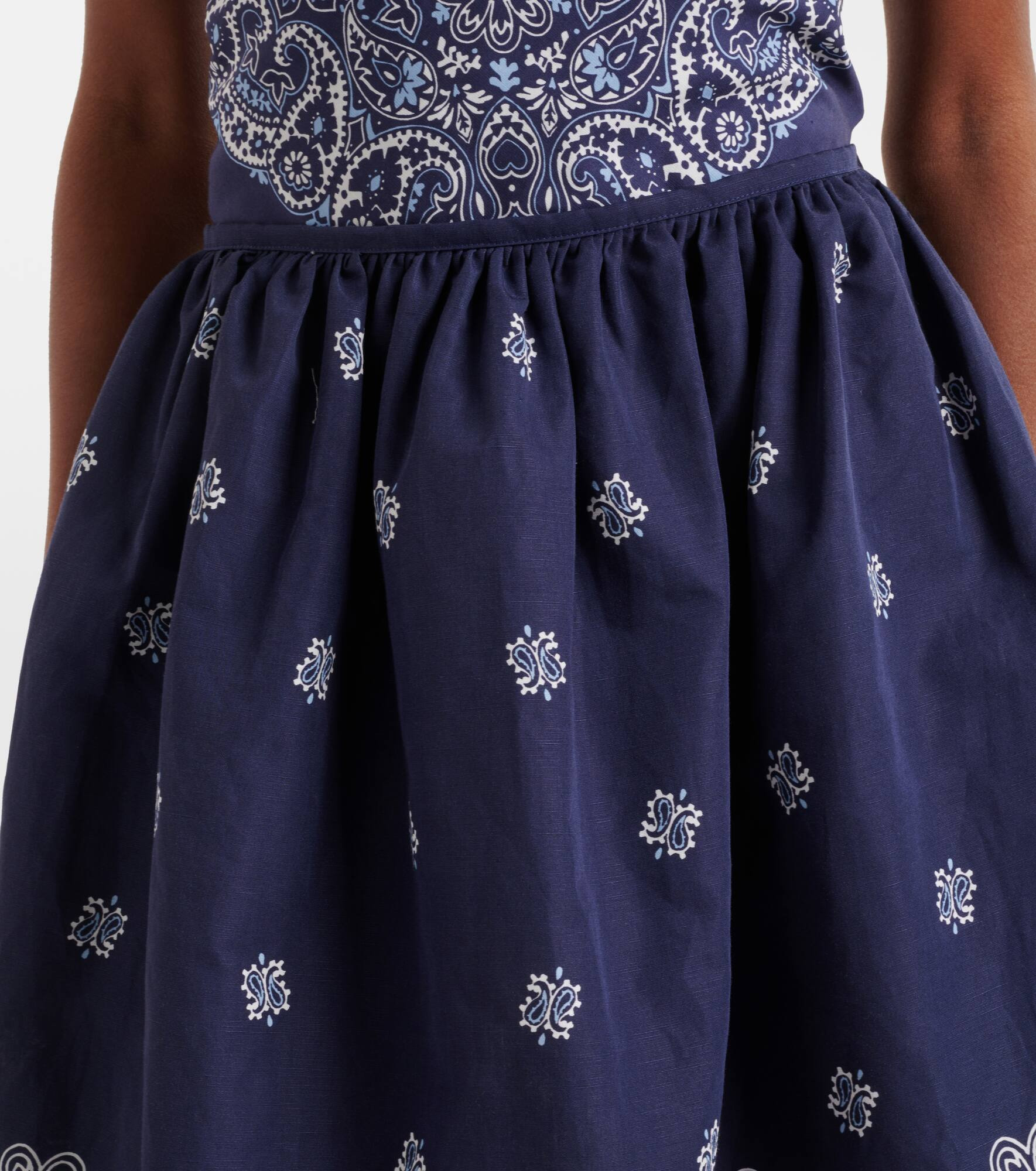 Bandana cotton and linen miniskirt - 4