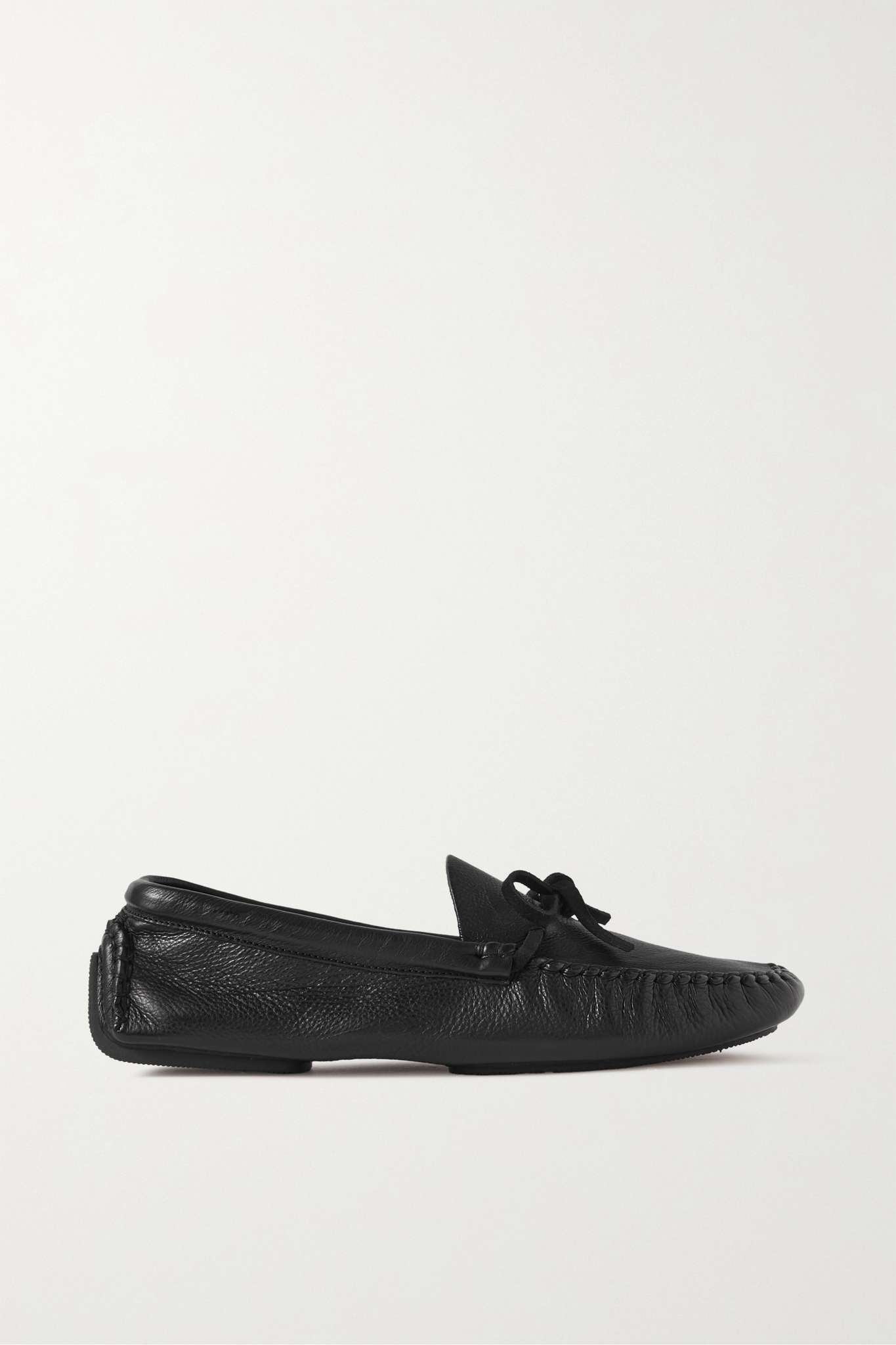 Lucca bow-embellished textured-leather loafers - 1