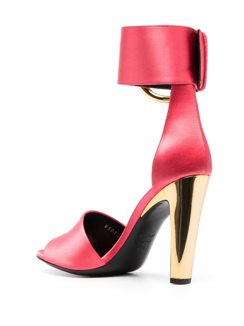 buckled satin 105mm sandals 3