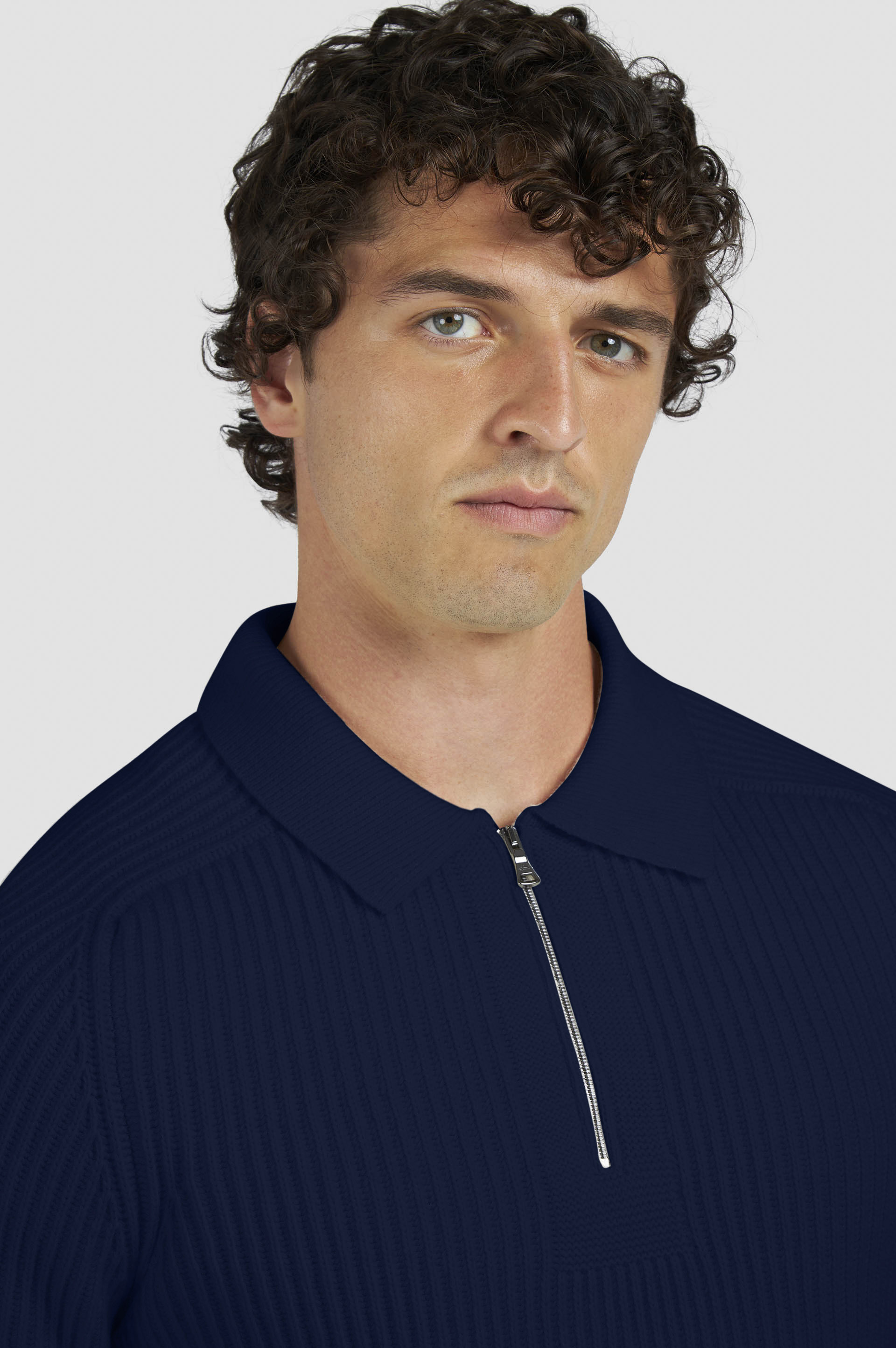 ZIPPED RE-WOOL POLO SHIRT - 4