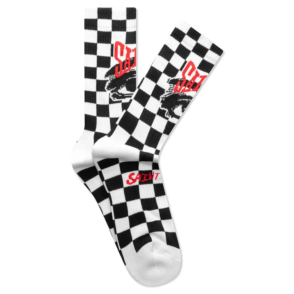 SAINT EYE SOCKS - BLACK/WHITE - 1