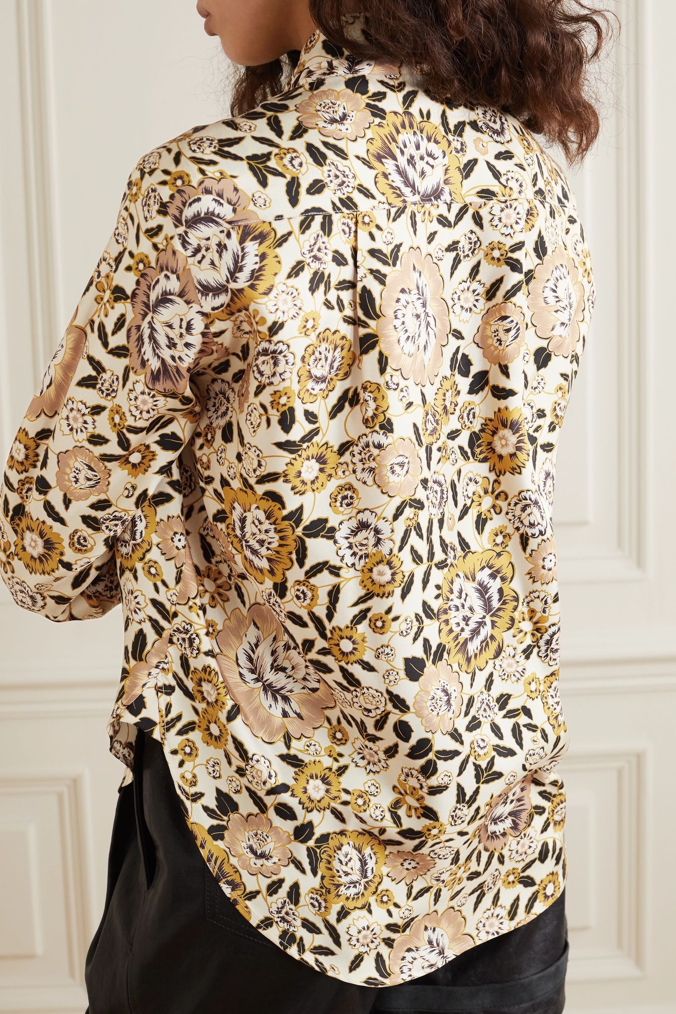 Floral-print silk-twill shirt - 3