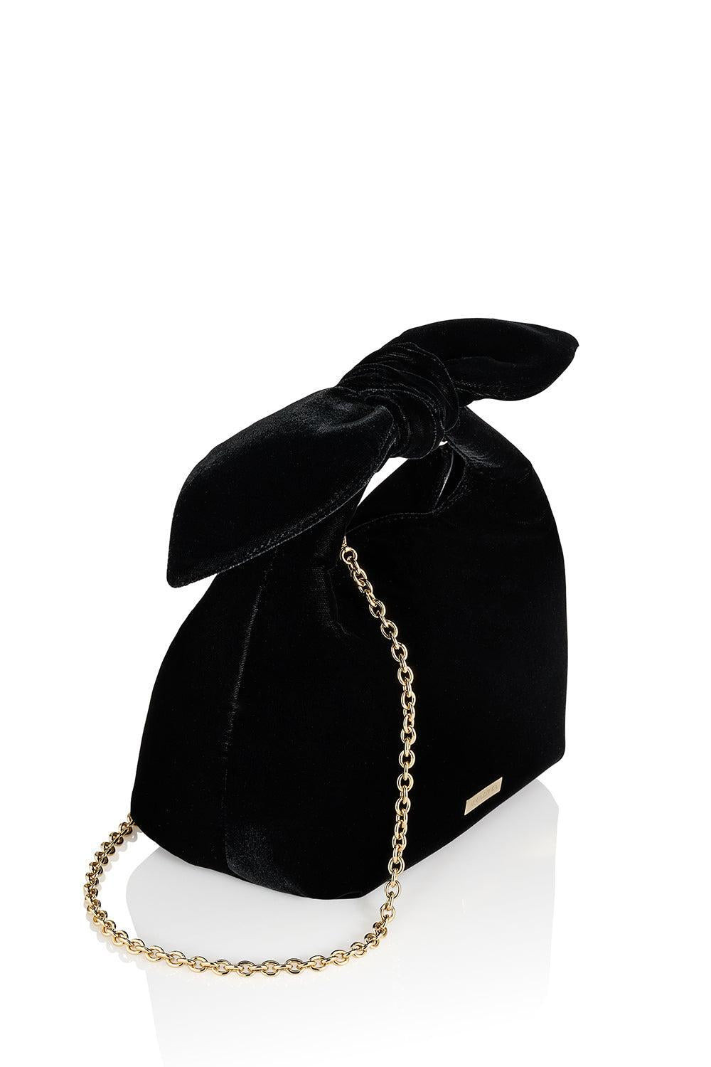 Bow Tie Hobo Mini Bag - Black Light Gold - 7